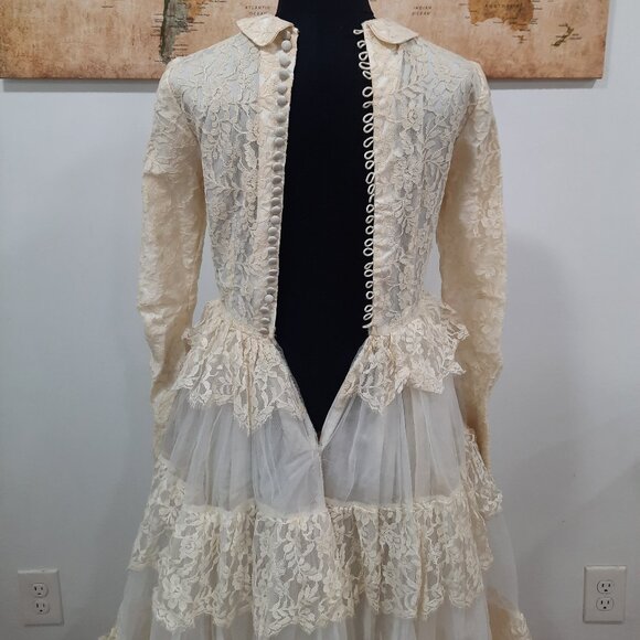 Vtg 40s wedding dress - Handmade - Picture 7 of 15